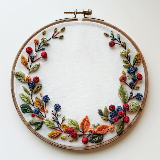 embroidery hoop with floral pattern